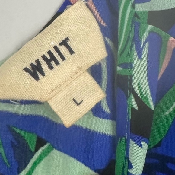 Whit Floral Silk Short Sleeve Hi Lo Blouse Top - Picture 3 of 7